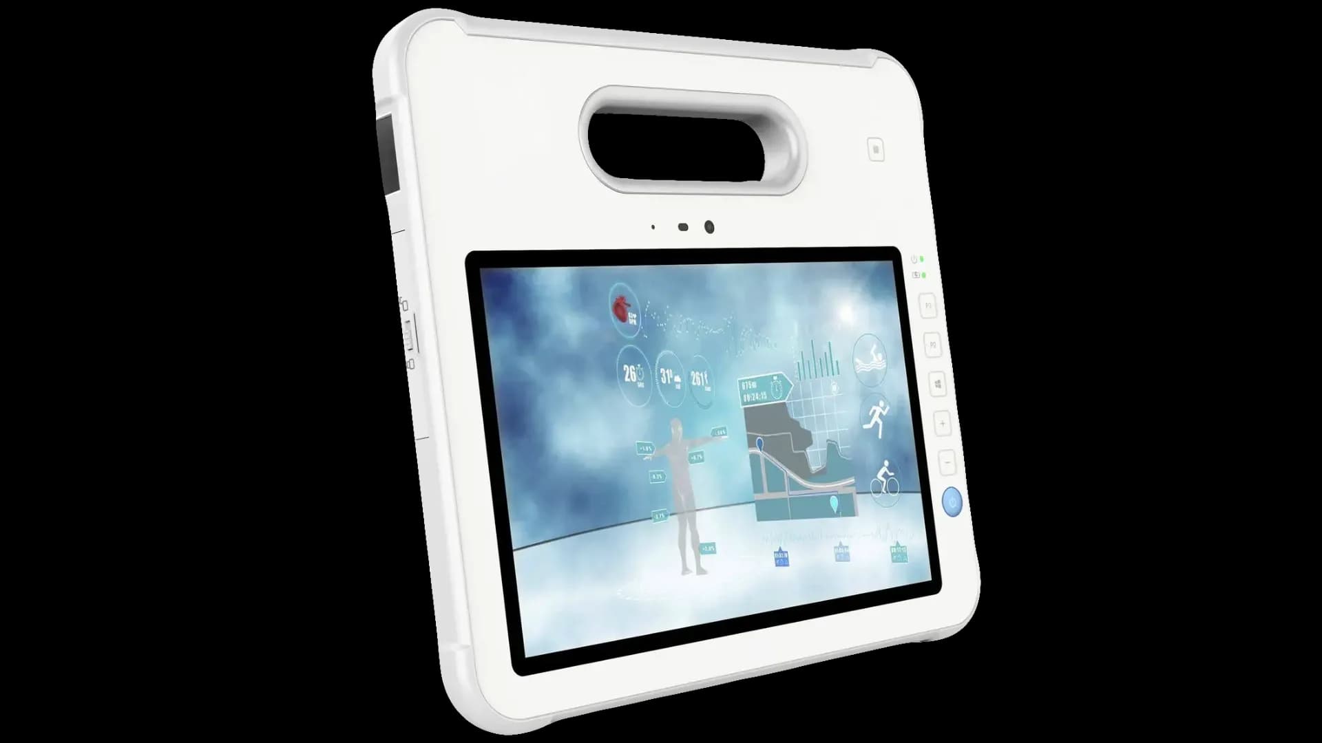 Vue de face de la tablette durcie CW-H10
